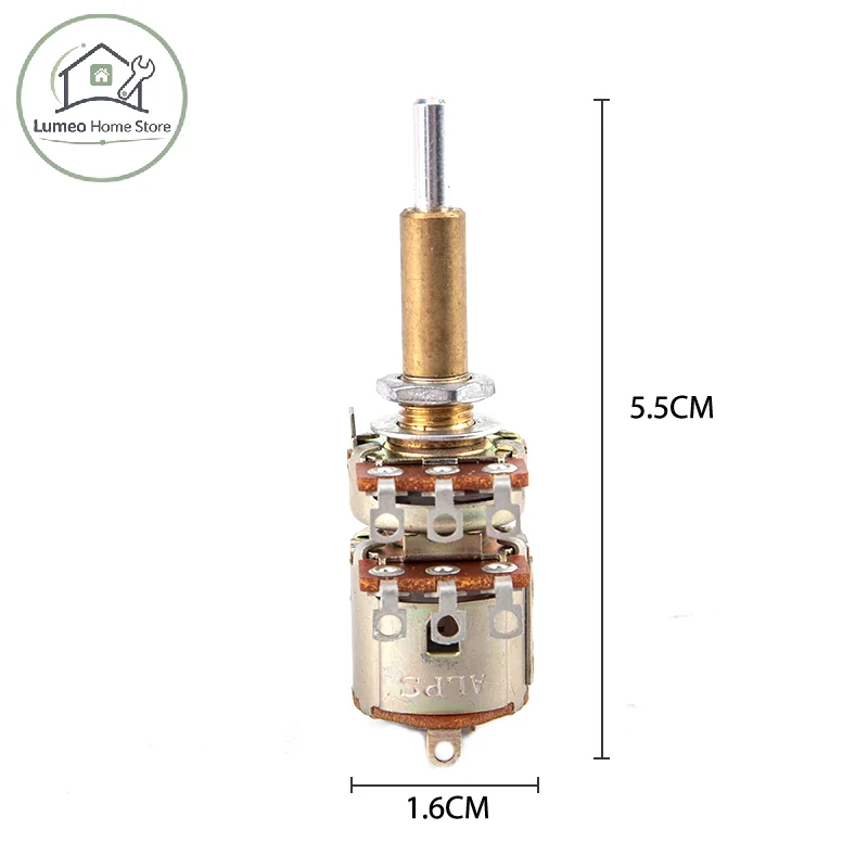 16type Double Shaft Potentiometer With Switch A50K B50K Shaft Length 30mm