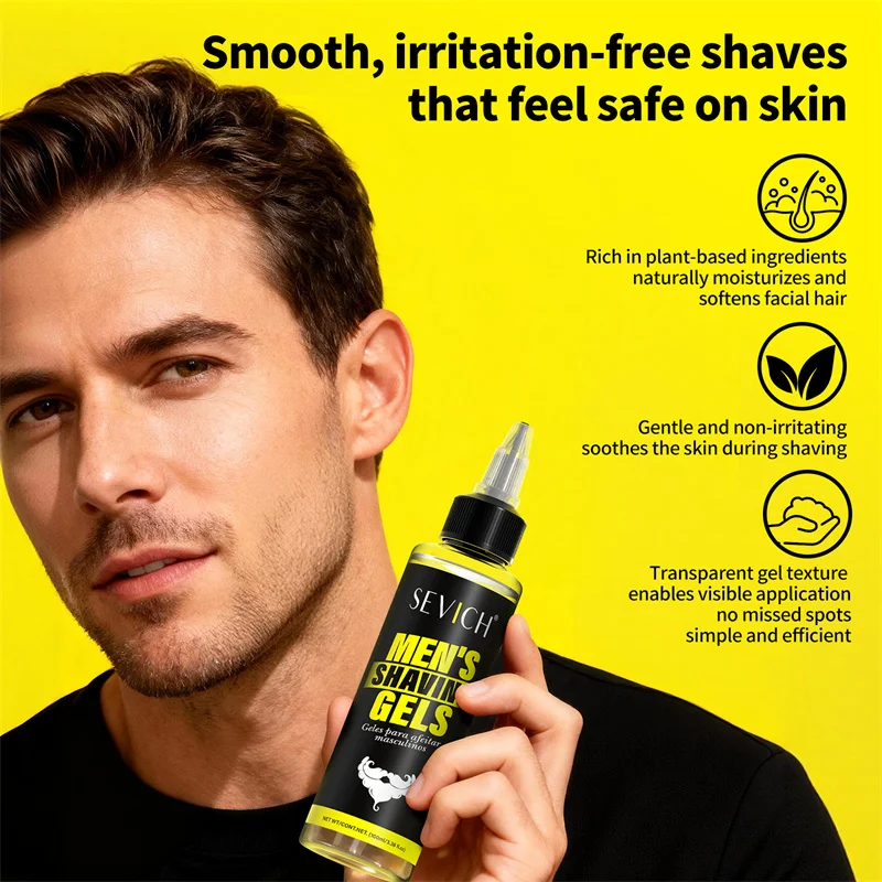 Men's Shaving Gel Soften Sideburn Beard Shaving Cream Shaving Foam Gel Painless Clean Moisturize Smooth Beard Care Shave Gel view 2