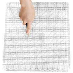 5-in-1 Quilting Ruler Cutting Assistant Clear Acrylic Quilting Template Easy to Read Square Fabric Cutting Ruler with Non Slip