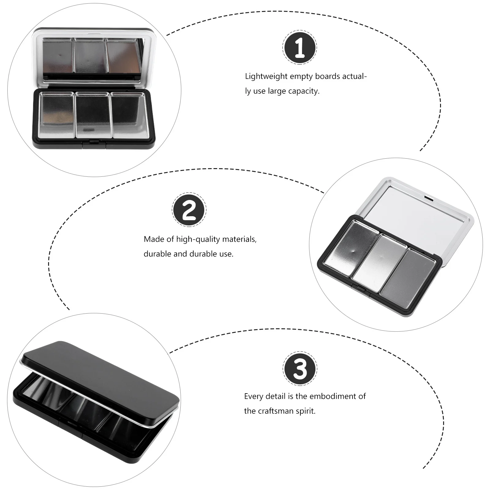 

1Pcs Eyeshadow Storage Box Multi-Grid Small Empty DIY Refillable Lipstick Blusher Container Travel Makeup Case Organizer