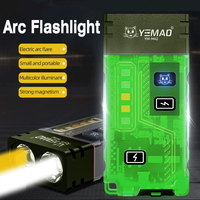 YEMAO M42Portable Rechargeable Fluorescence Flashlight Camping Pocket Lantern With Beep Clip Magnetic Red And Blue Strobe Light