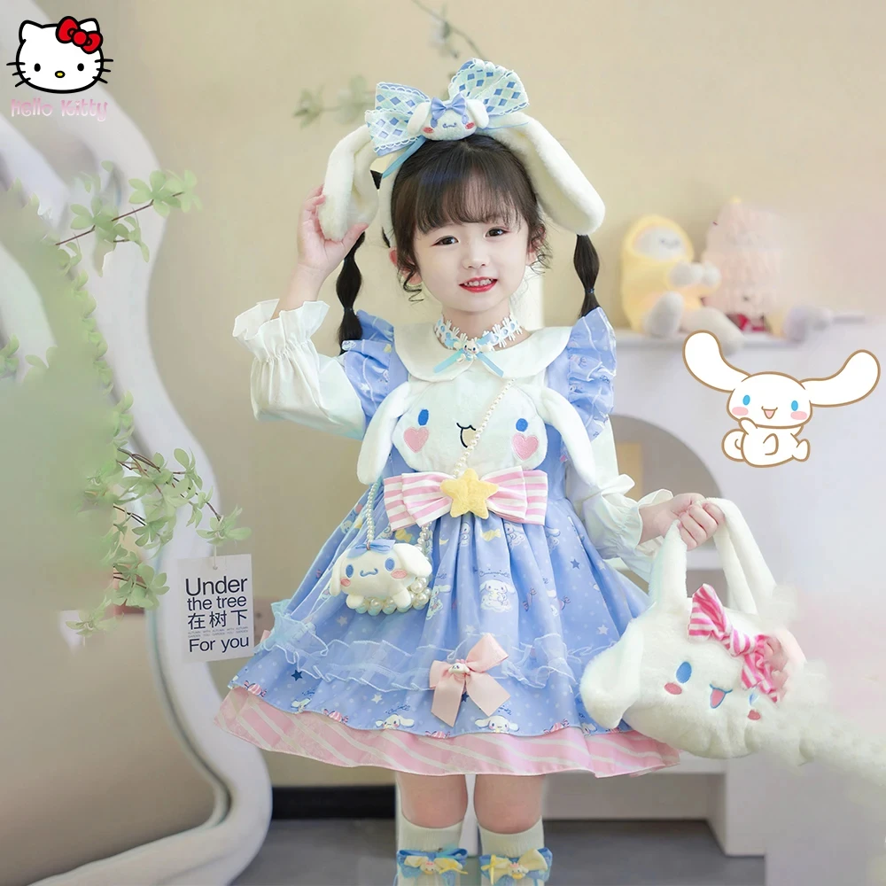 Kawaii Cinnamoroll Melody Kuromi Fascia per capelli per orecchie Kawaii Anime Cartoon Girl Dolce fiocco in pizzo blu Peluche Accessori per capelli Regali per ragazze