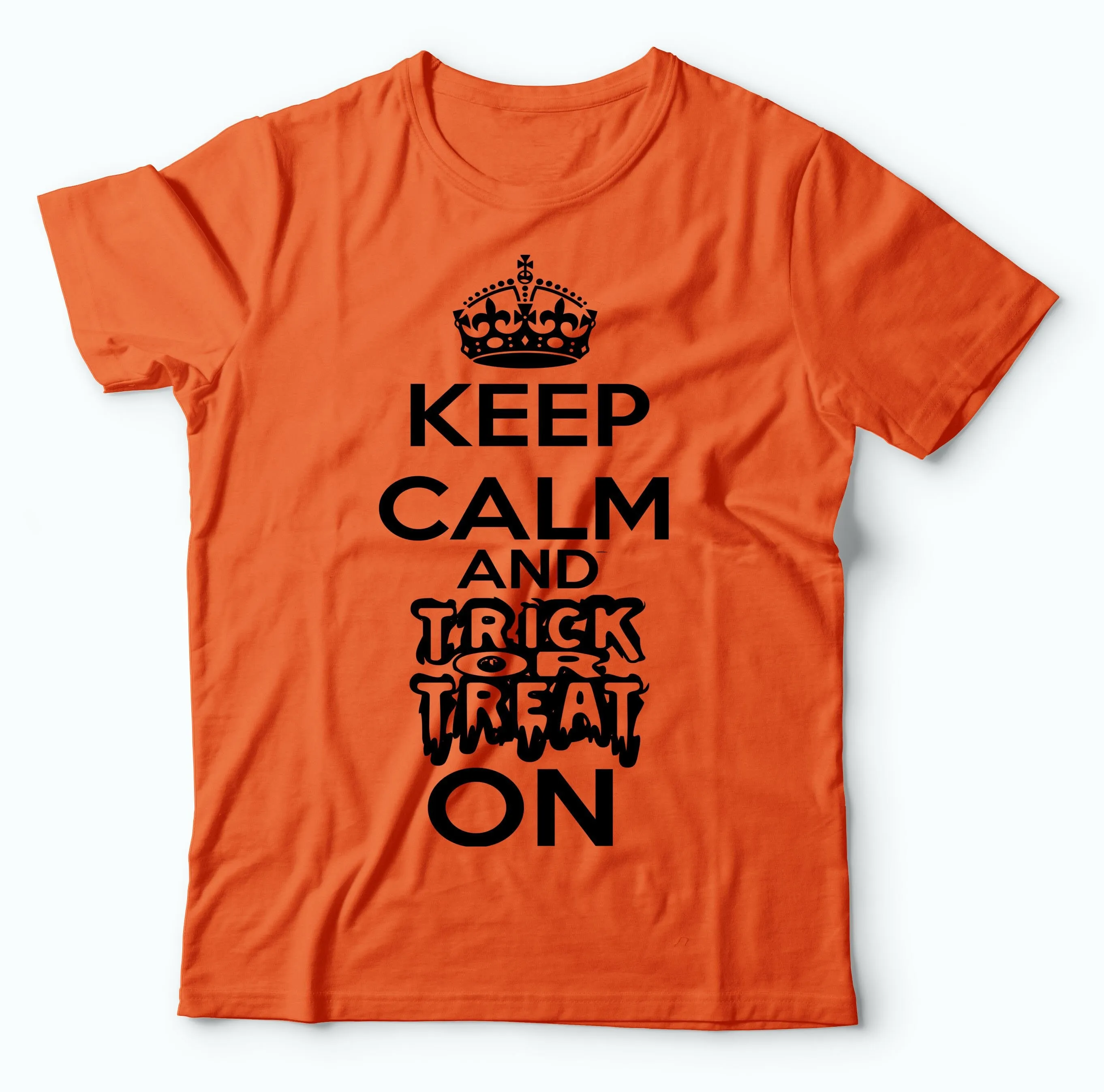 Halloween T Shirt Funny Costume Keep Calm And Trick Or Treat On Cool Party