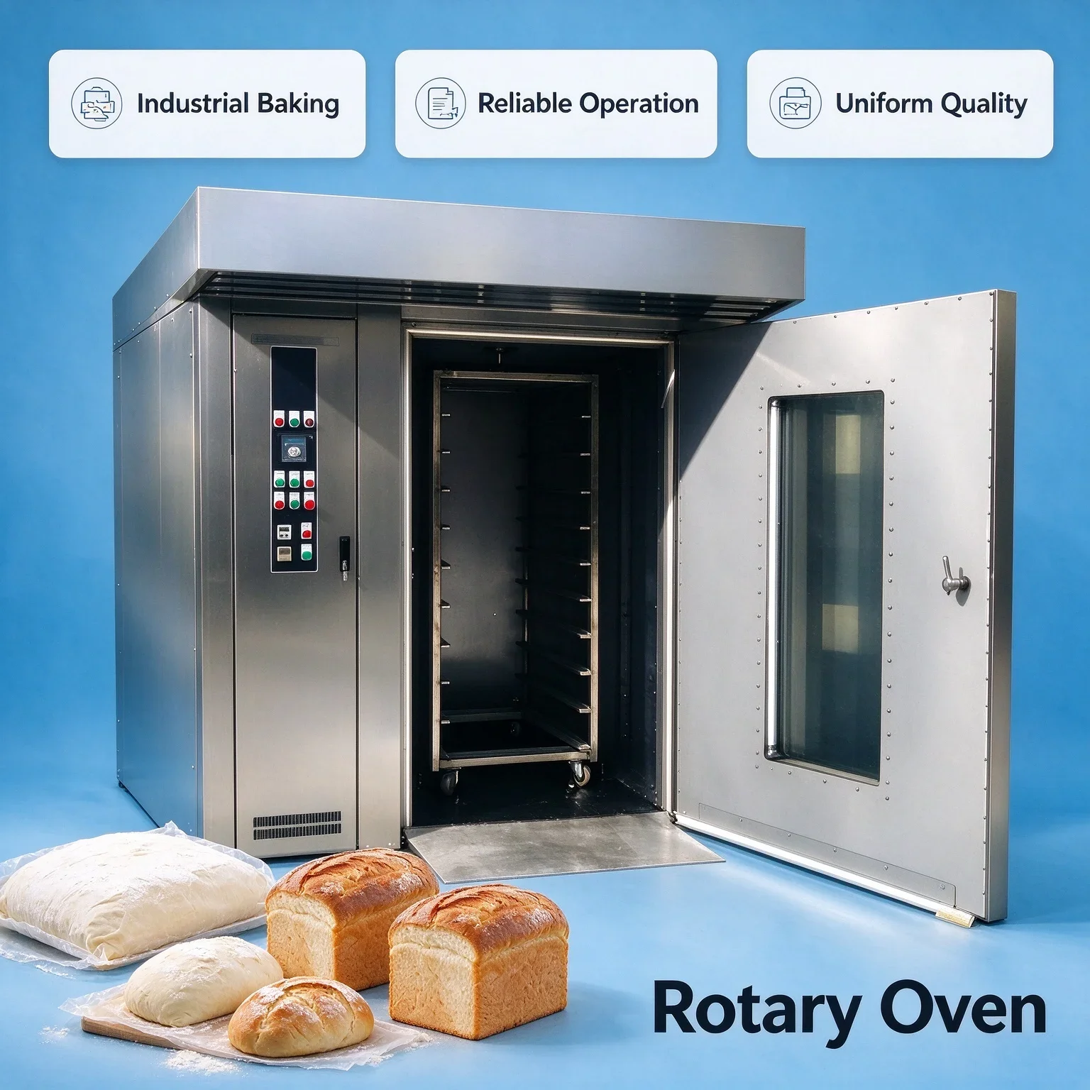 FL Rotary Rack Oven Full Automatic Commercial Baking Oven 16/32/64 Trays Suitable for Bakery Production Line Customized
