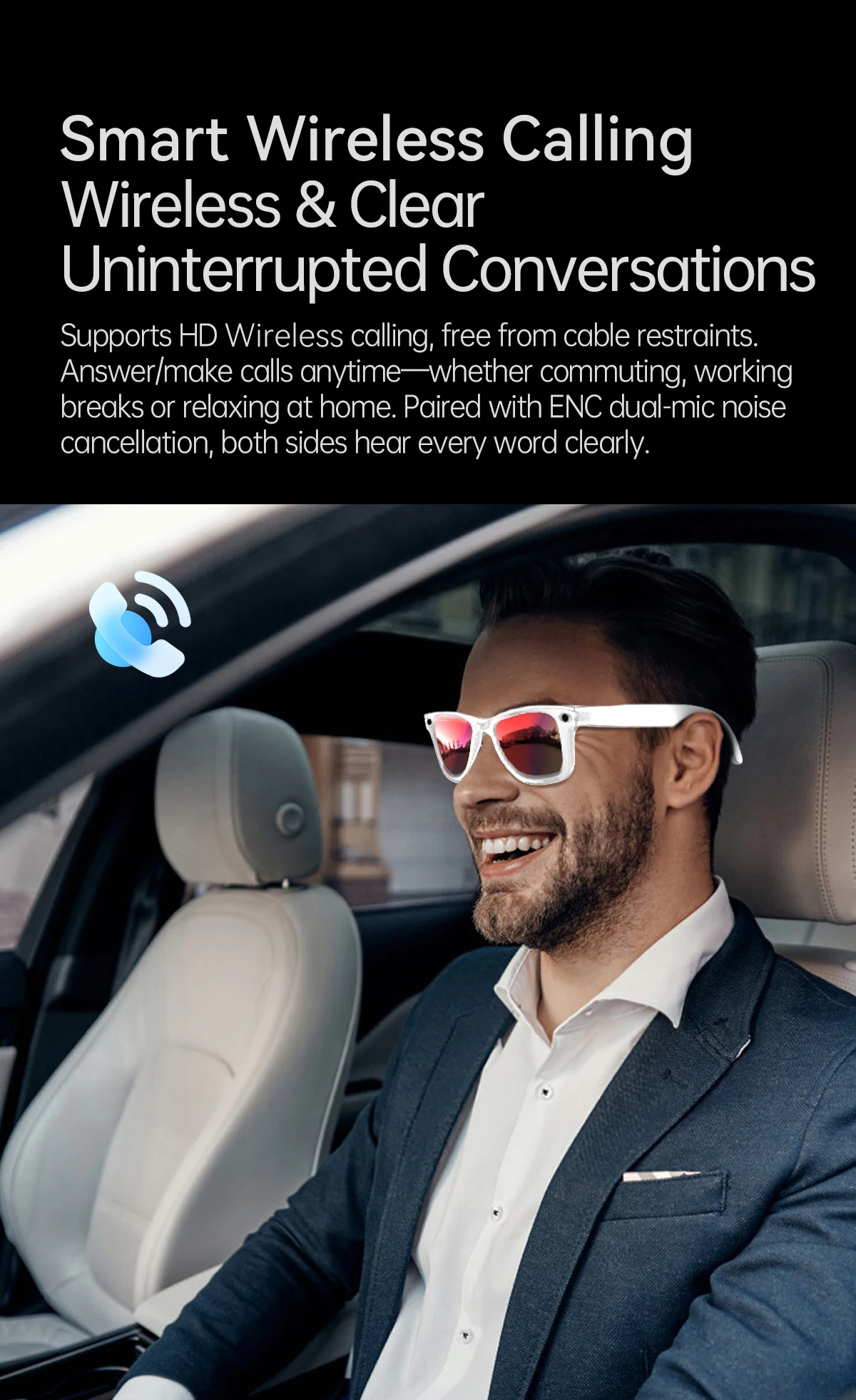 2026 Smarte KI-Brille für Herren mit 1080P HD-Videoaufnahme, ChatGPT-Integration, Bluetooth-Anruffunktion, 32GB ROM und Sprachübersetzung – Detail 5
