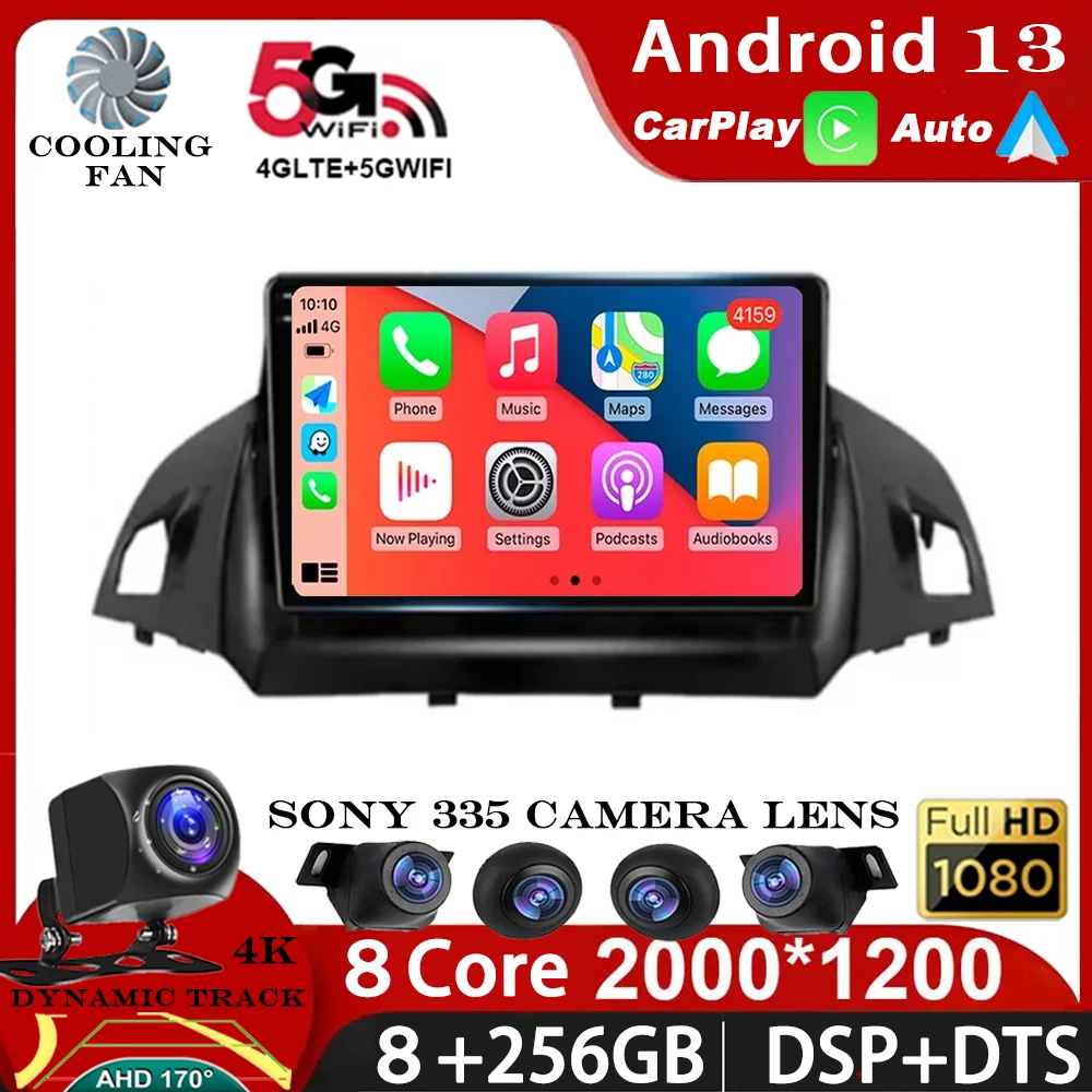 

Android 13 Stereo for Ford C-MAX Kuga 2 Escape 3 2012-2019 Auto Car Radio Multimedia Video Player Bluetooth GPS Navigation