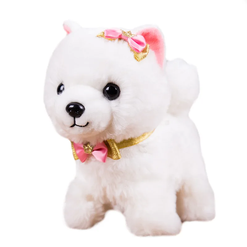 Chien robot coule avec contrôle du son, jouets électroniques en peluche pour animaux de compagnie, marche, aboiement, laisse, jouets en peluche pour