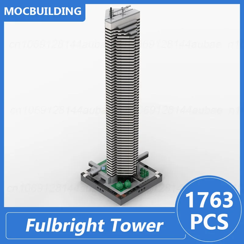 

Fulbright Tower & Hilton Americas Moc Building Blocks Diy Assemble Bricks Architecture Model Collection Display Xmas Toys Gifts