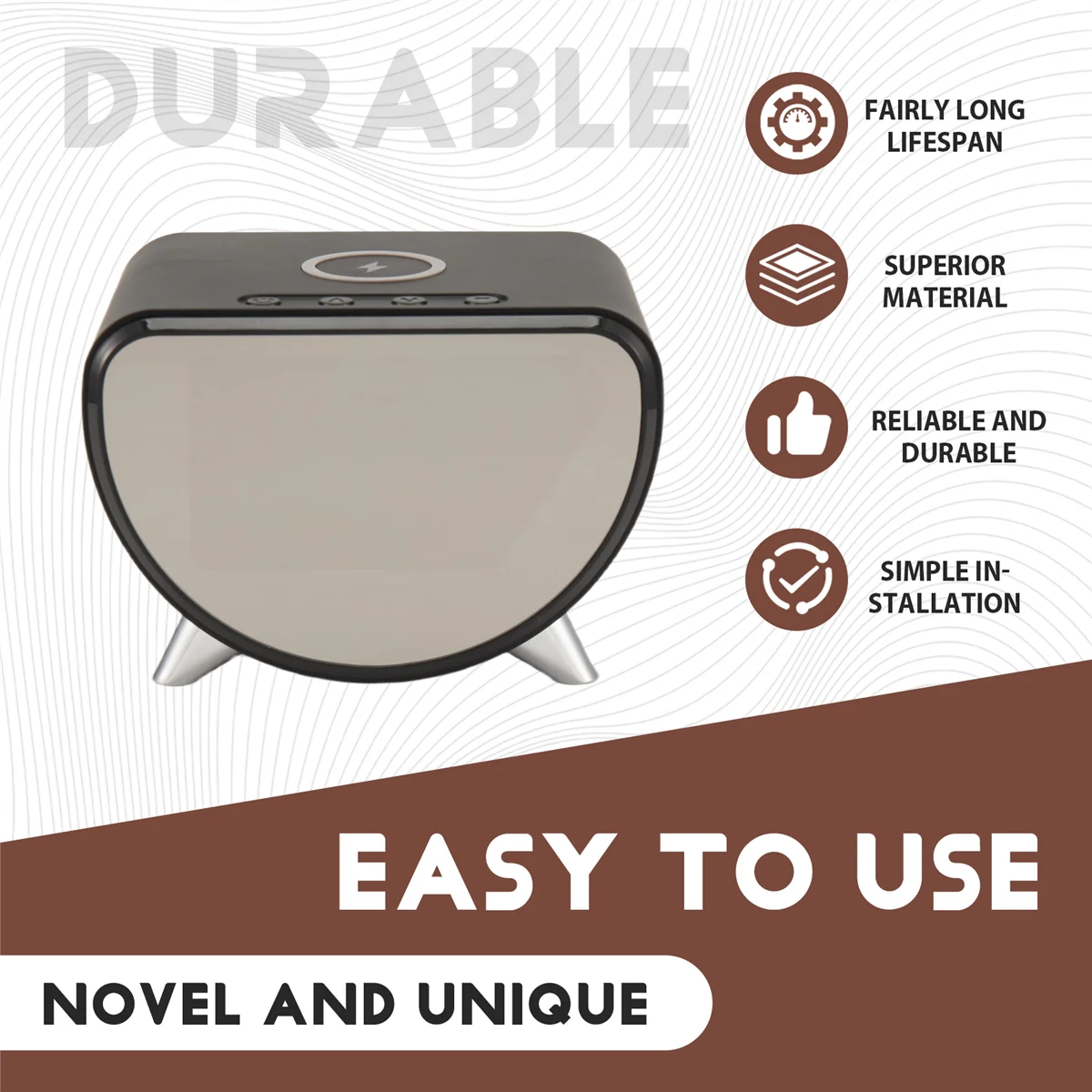 Multifunctional Alarm Clock Temperature Clock Wireless Charger LED Mobile Phone Three in One Wireless Charger