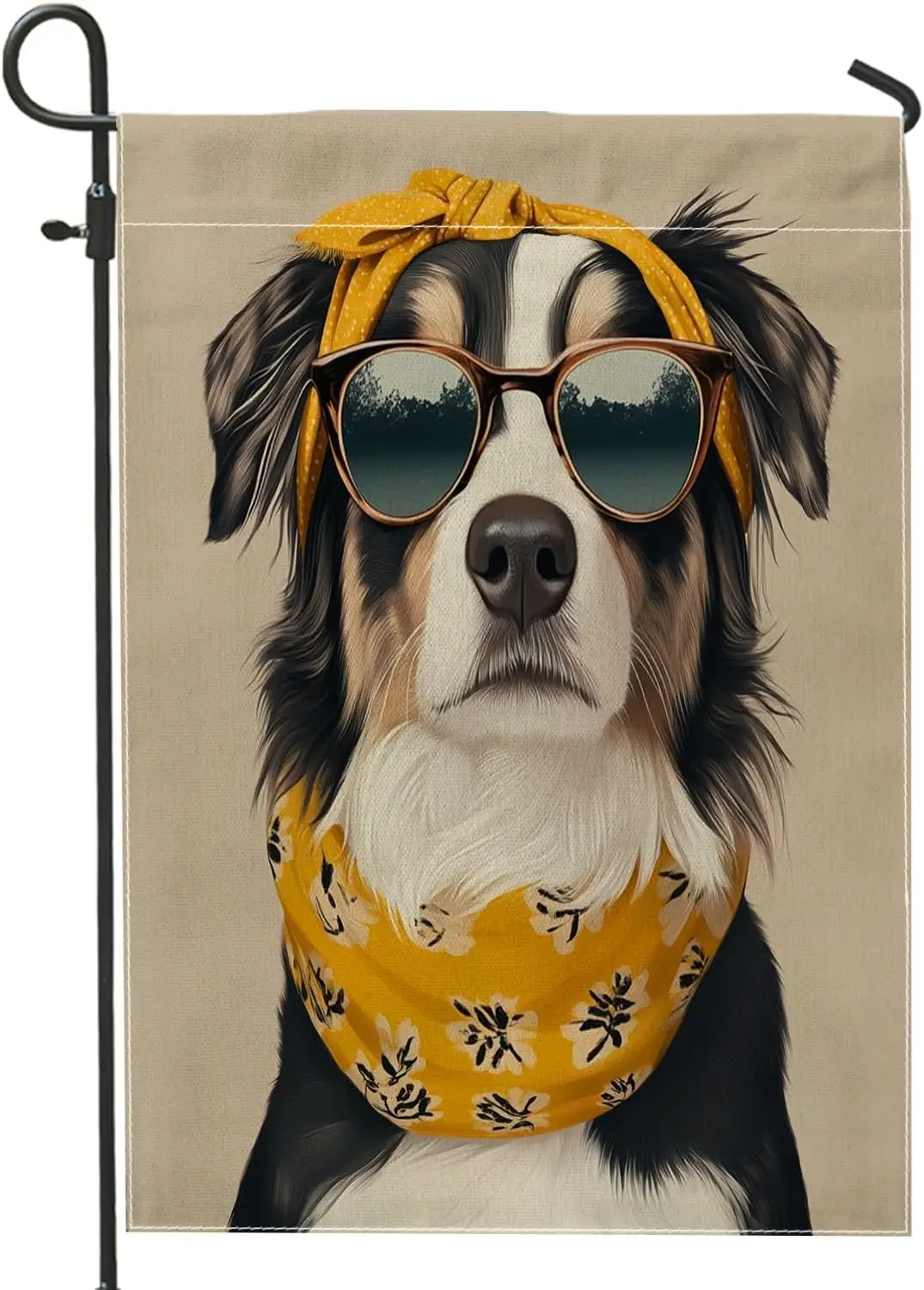 Spring Australian Shepherd Dog Front Yard Backyard Burlap Garden Flags 12x18 Double Sided for Outside, Cool Funny Cute Patte AAS