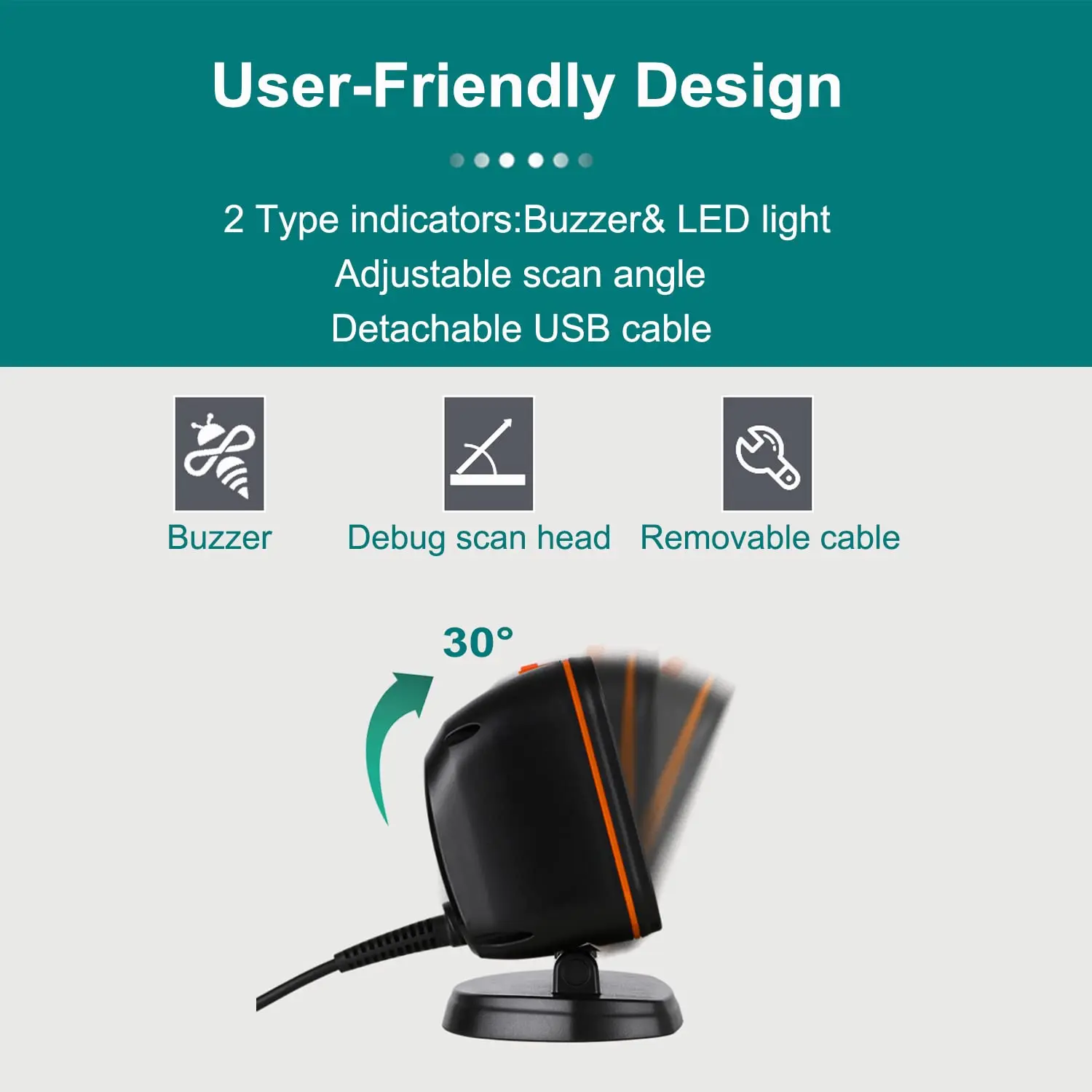 Imagem -04 - Omnidirecional Barcode Scanner Barcode Desktop Reader para Supermercado Auto Sense Data Matrix Barcod Scanners qr Code 2d Pdf417