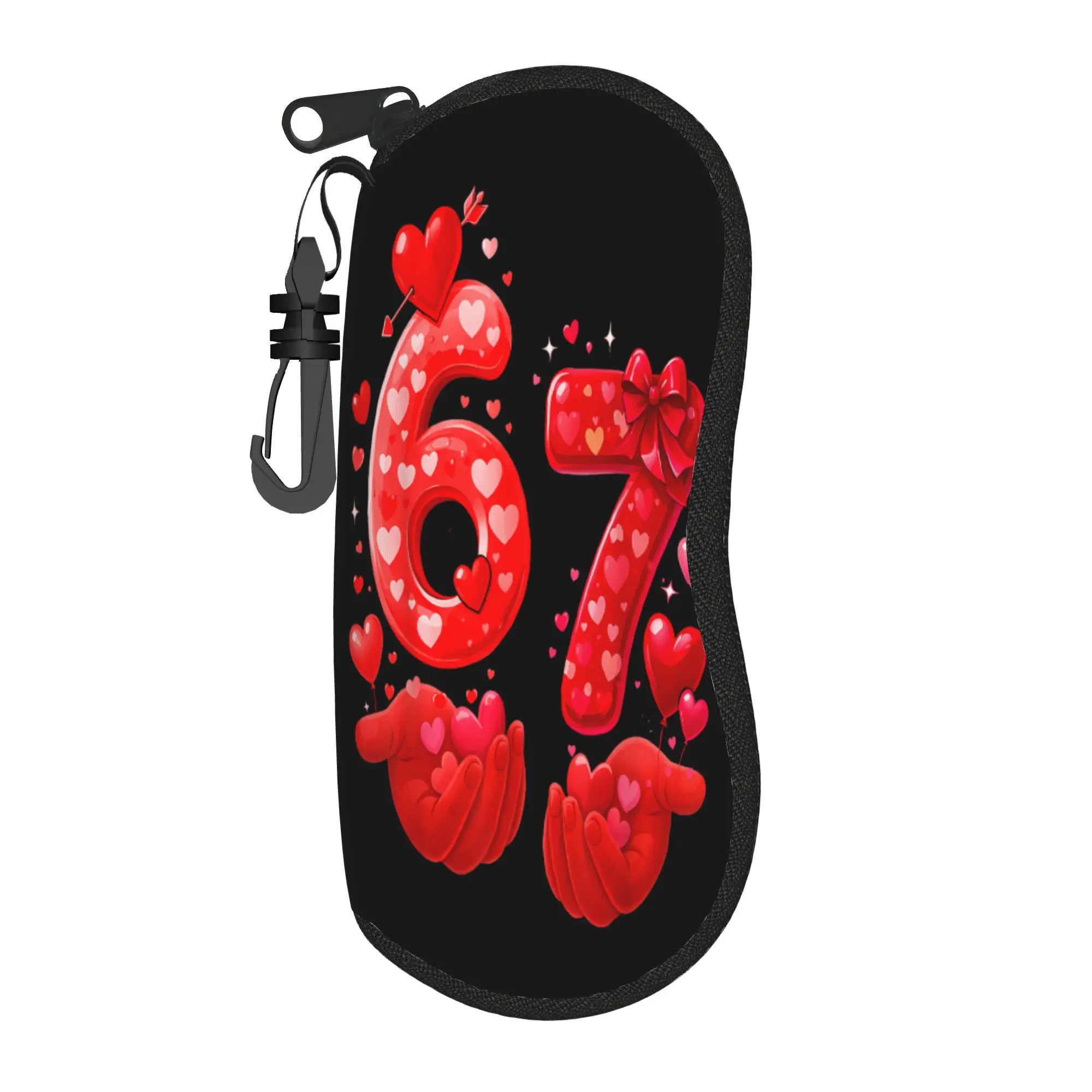67 Valentine Six Seven Bruh - Estuche divertido para gafas, funda para gafas de sol de uso diario para hombre, caja para gafas retro, funda portátil para gafas