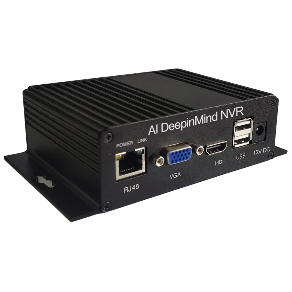 AI DeepinMind NVR 2ch Temp Screening Management System Network Video Recorder face recognition