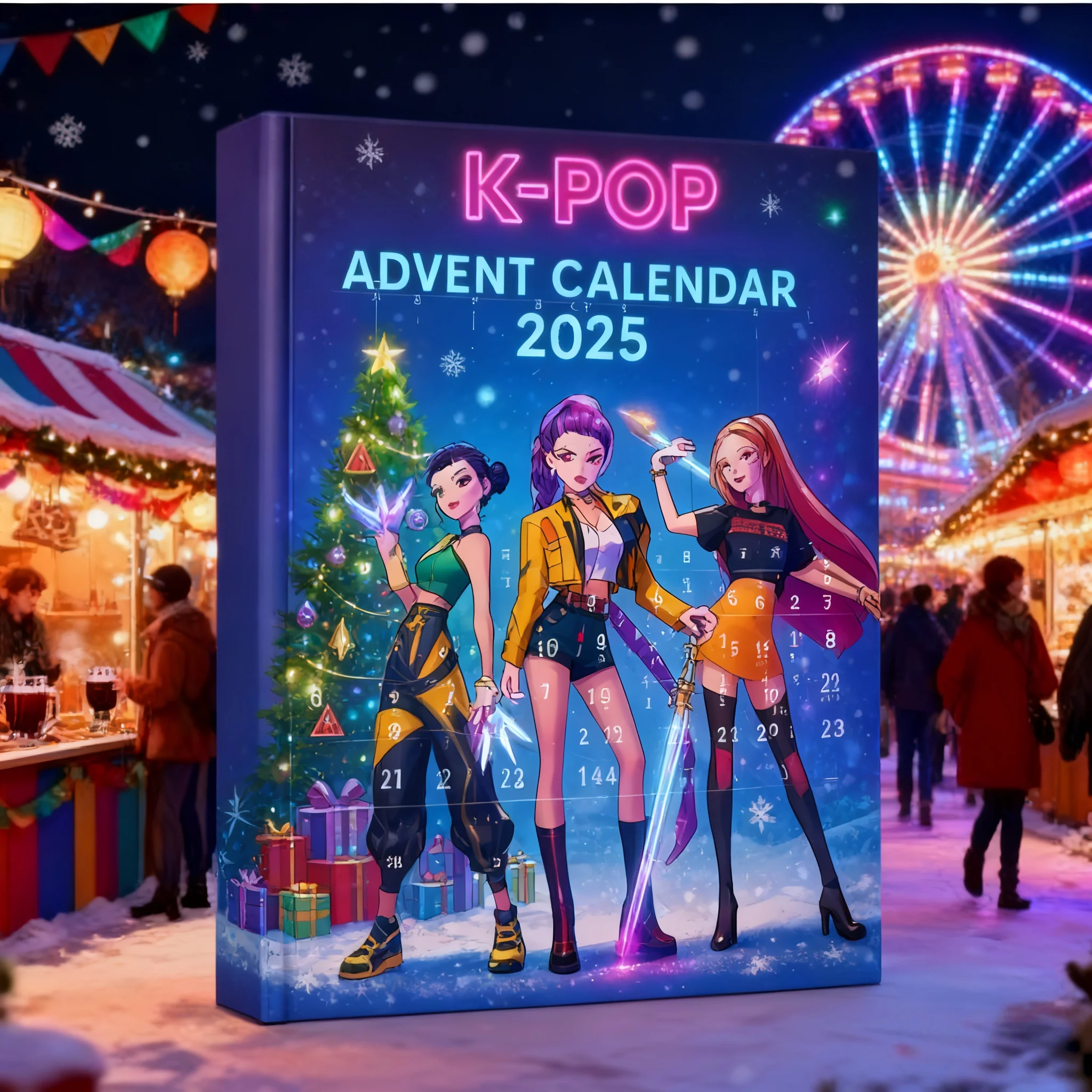 عيد الميلاد Kpop شيطان الصيادين تقويم القدوم العد التنازلي التقويمات نموذج دمية جمع مكتب الديكور الأطفال هدايا عيد الميلاد