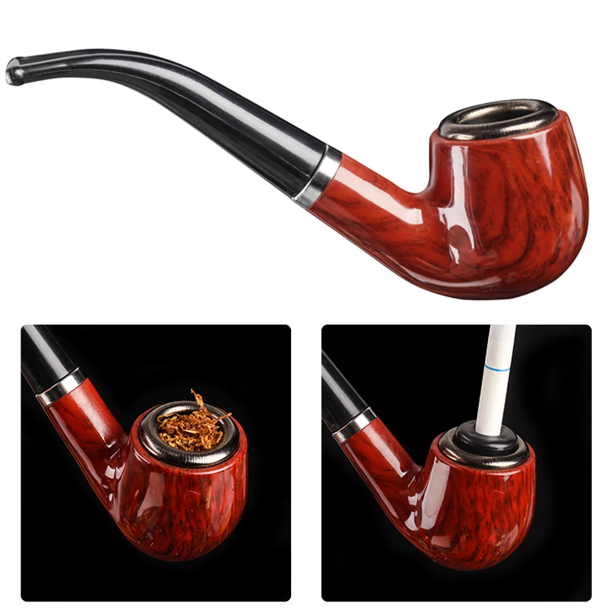 Vintage Durable Solid Classic Pipe Smoking High Quality New Design Tobacco Pipe Free Smoke Smoking Accessories Popular view 2