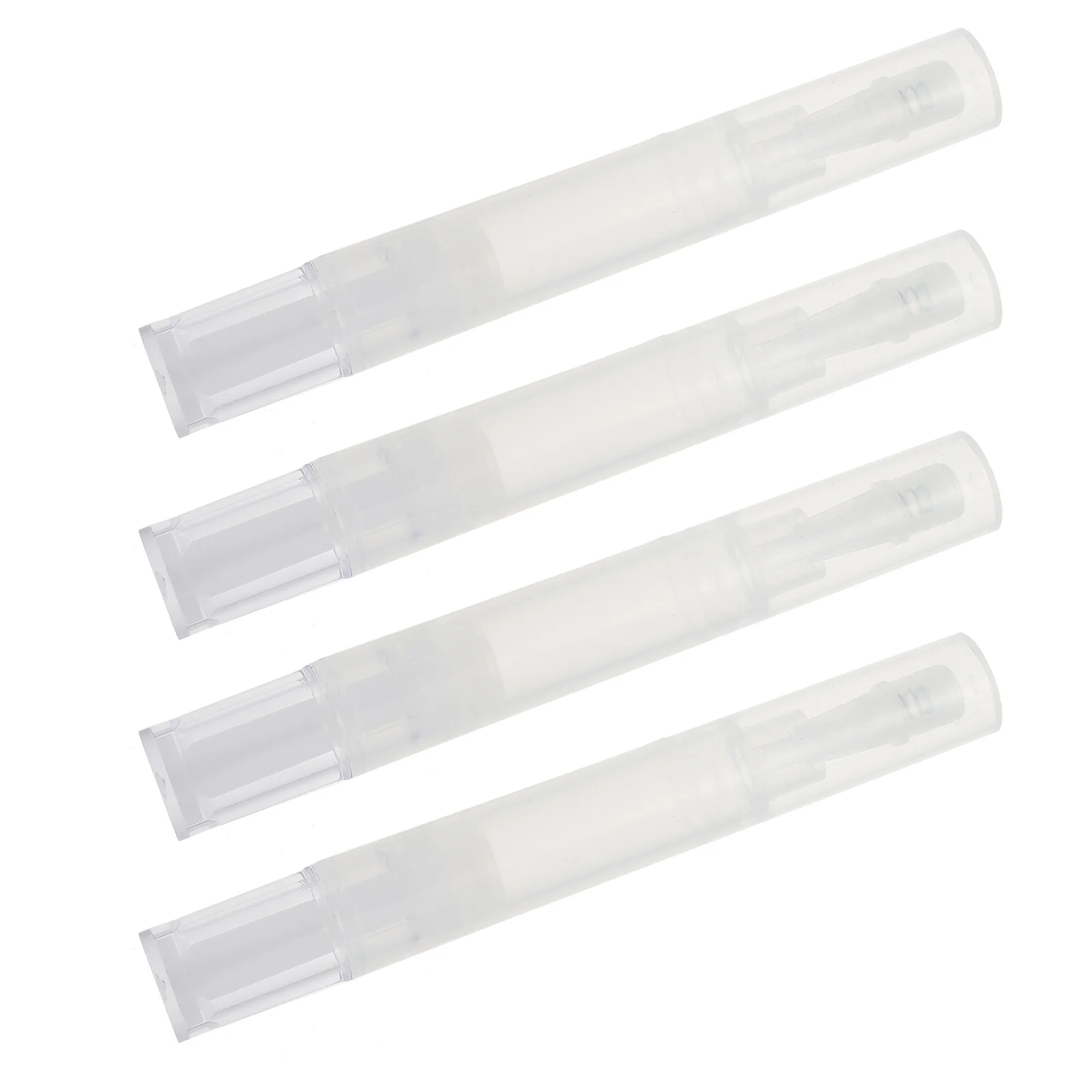 4 pçs canetas da arte do prego vazio brilho labial caneta reutilizável óleo essencial escova caneta para crescimento de cílios nutrição do prego cutícula aplicador de óleo