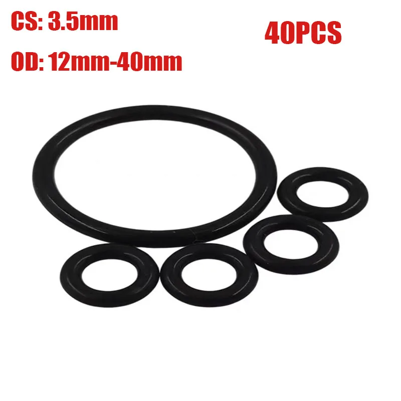 NBR O Ring CS 3.5mm OD 12mm-40mm Sealing Washer Nitrile Rubber O-ring Plumbing Gaskets Oil Resistant High Temperature Orings