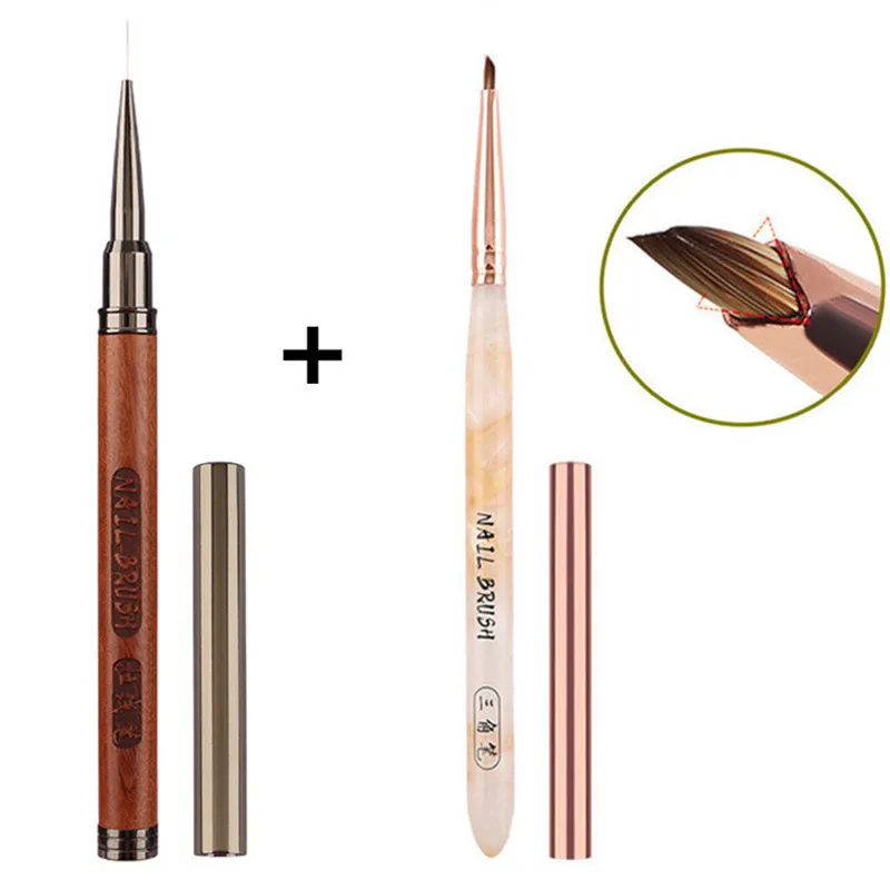 12Style 2PCS Triangular Petal Nail Brush Acrylic Nail Art Drawing Brush Grid Flower UV GEL Extension Builder Drawing Pen