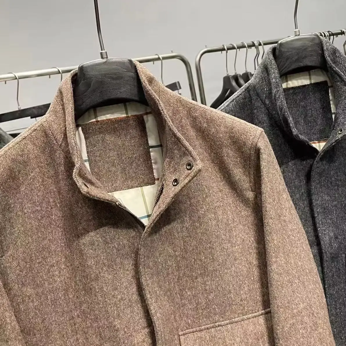 

Italian LP 25aw wool blend stand-up collar jacket men's jacket