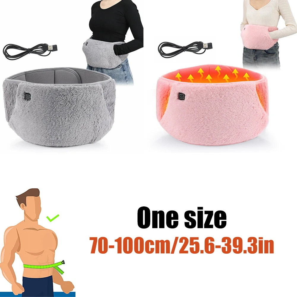 1PCS Adjustable Electric Heating Pad for Women with 3-Temperature Settings Crystal Velvet Washable Waist Warmer Belt