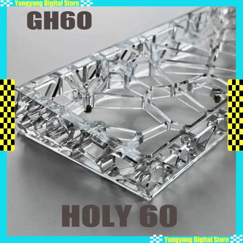 

Прозрачная коробка для клавиатуры GH60, индивидуальный полый дизайн для Holy60 GT60 Mad60 Wooting60HE, аксессуары для клавиатуры