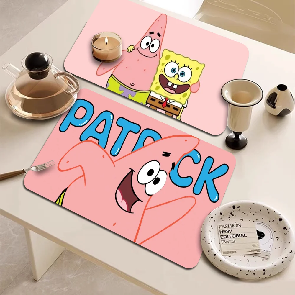 SpongeBob SquarePants Patrick Star Exquisite Kitchen Drain Pad Super Absorbent Dinnerware Placemat Desktop Decor Pads Drying Rug