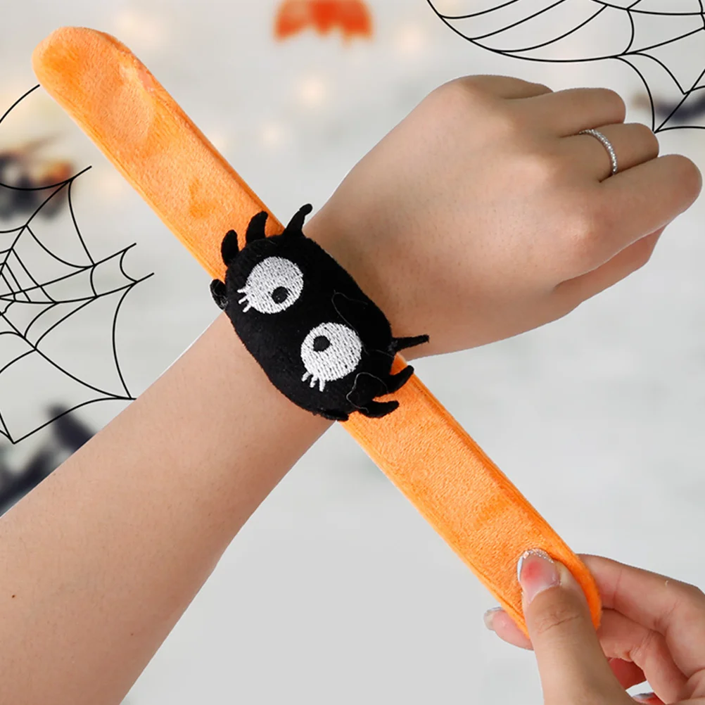 6 Pcs Pumpkin Spider Pants Bracelet Party Slap Kids Bracelets Wrist Bands Toy Bulk Halloween Gift