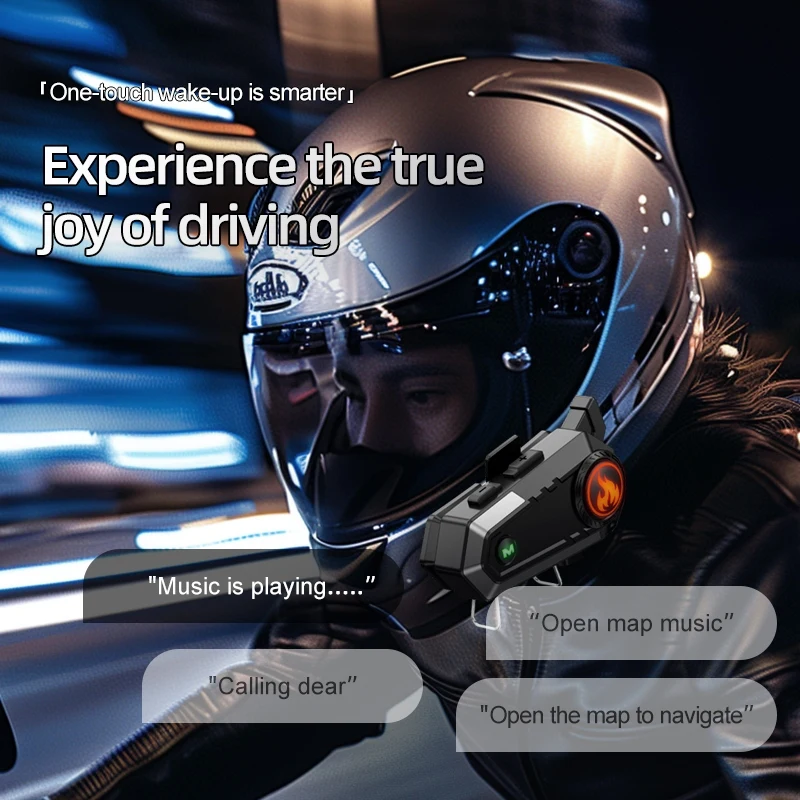 C9 خوذة دراجة نارية بلوتوث الاتصال الداخلي للتجول دراجة نارية |   سماعات رأس لراكبي الدراجات في الوقت الحقيقي بطول 500 متر