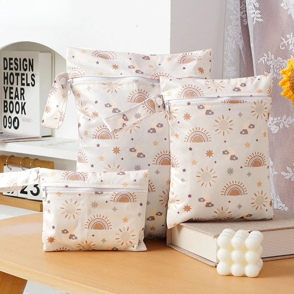 

Elinfant 3 шт. портативная влажная и сухая сумка для купальников, водонепроницаемые сумки для подгузников для тканевых подгузников, моющаяся многоразовая сумка для хранения