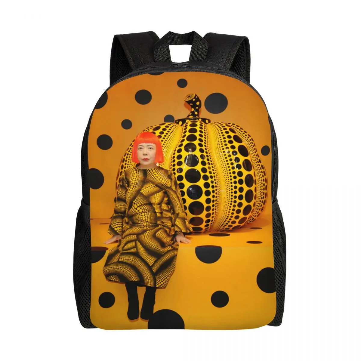 Yayoi Kusama Pumkin Backpack for Men Women College School Student Bookbag Fits 15 Inch Laptop Abstract Art Bags