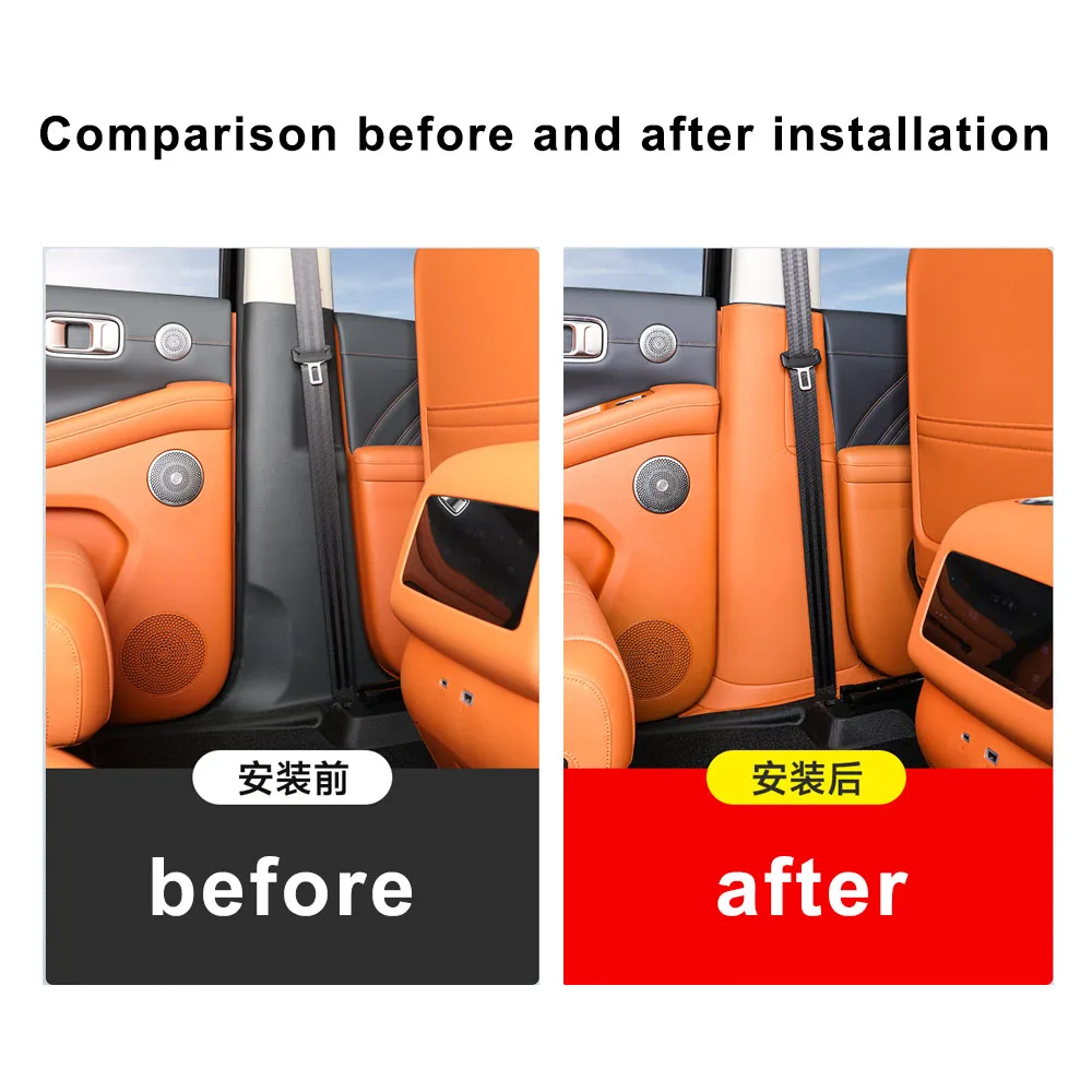 2 Pcs B-pillar Anti Kick Pad For GWM HAVAL H10 2026 Original Color Leather Protective Pad Scratch-resistant Automotive Supplies