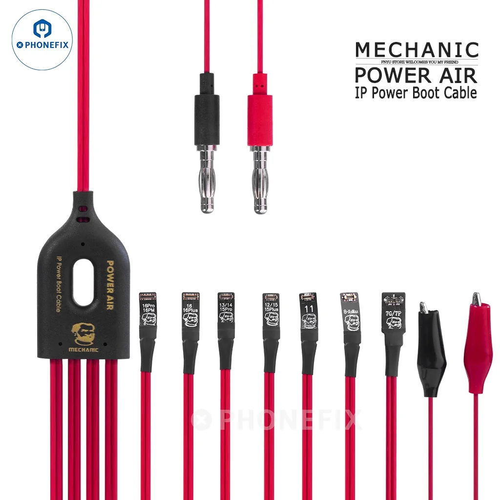 Cabo de inicialização mecânico power air pro para iphone 6-15, linha de teste de corrente android, cabo de fonte de alimentação dc, placa-mãe, reparo liga/desliga