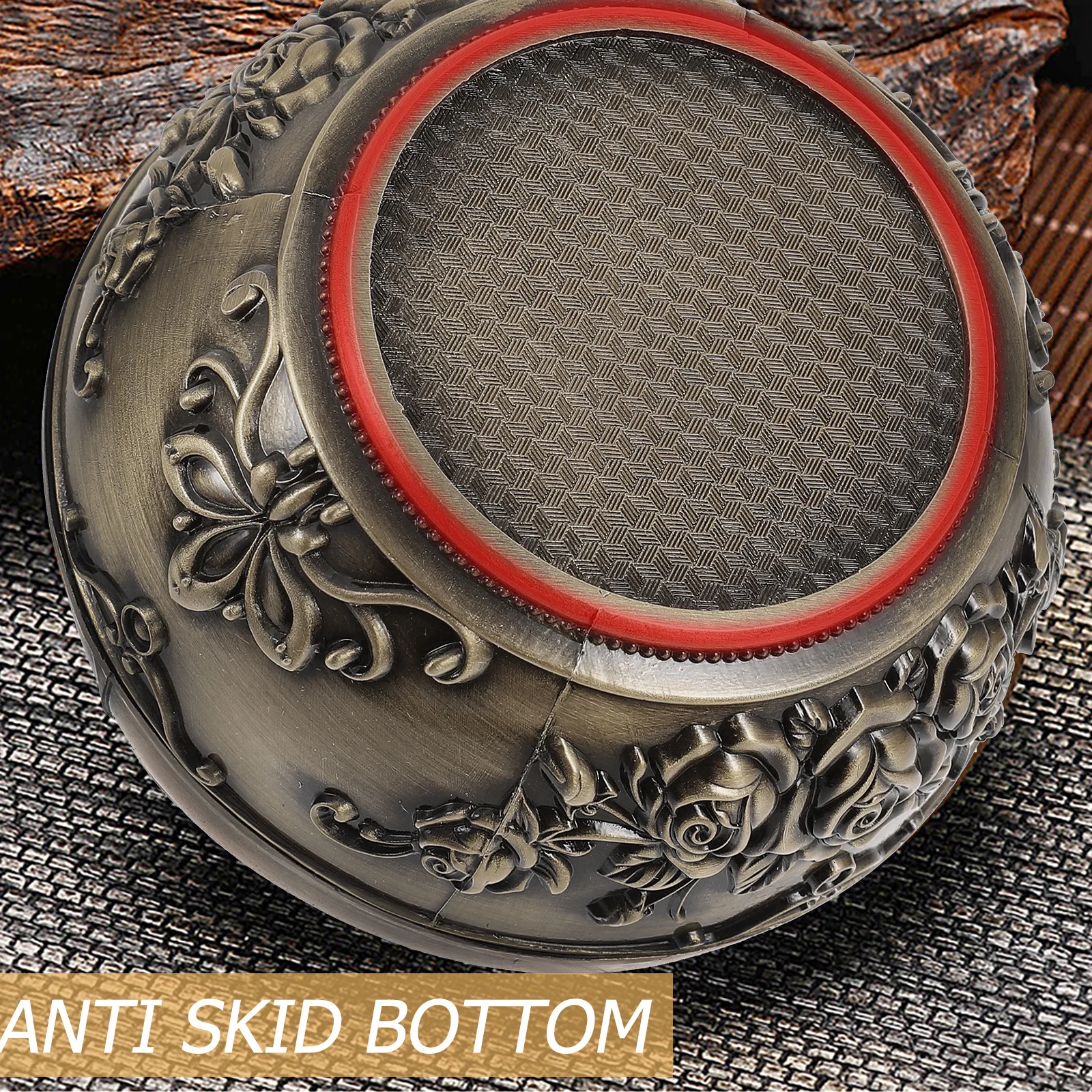 

Metal Ashtray Zinc Alloy Finish Decorative Household Cigarette Ash Container For Living Room Office Home Use Practical