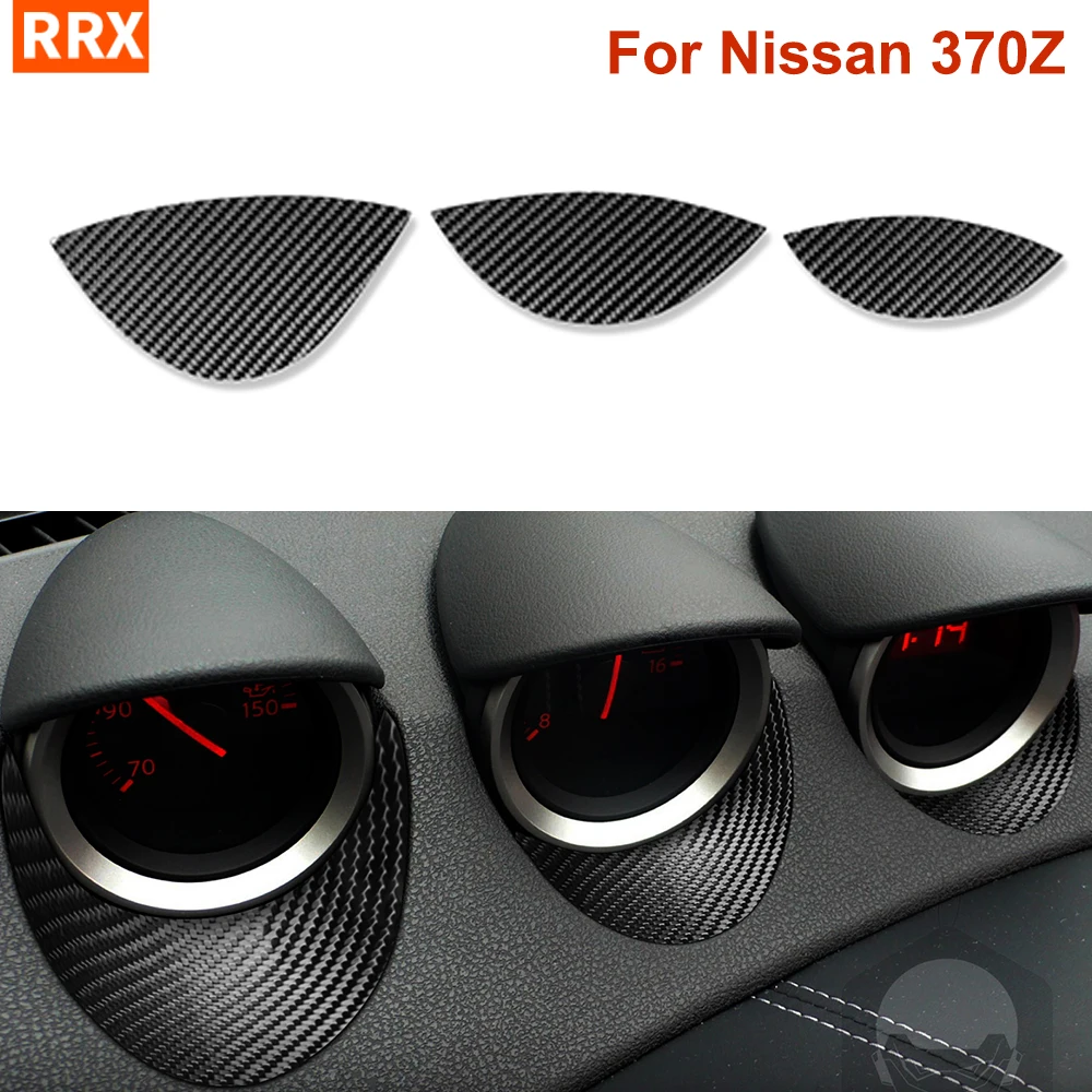 For Nissan 370Z Z34 Dashboard Speedometer Instrument  Pointer Lower Part Panel Real Carbon Fiber Sticker Cover Trim Protective