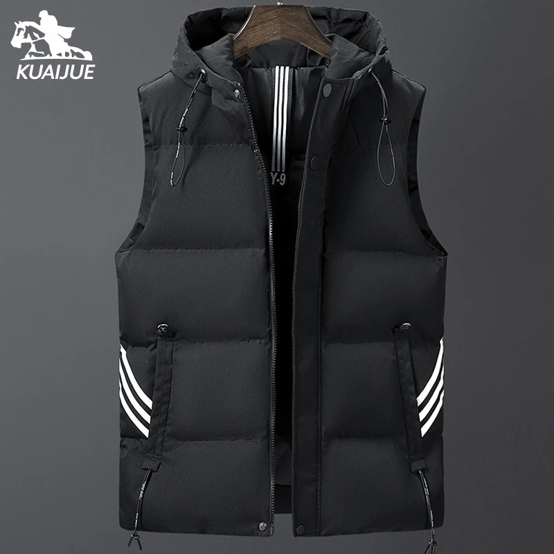 

mens waistcoat size M-5XL 6XL 7XLAutumn winter New splice Men's Middle age Solid color business casual vest sunscreen warm vest