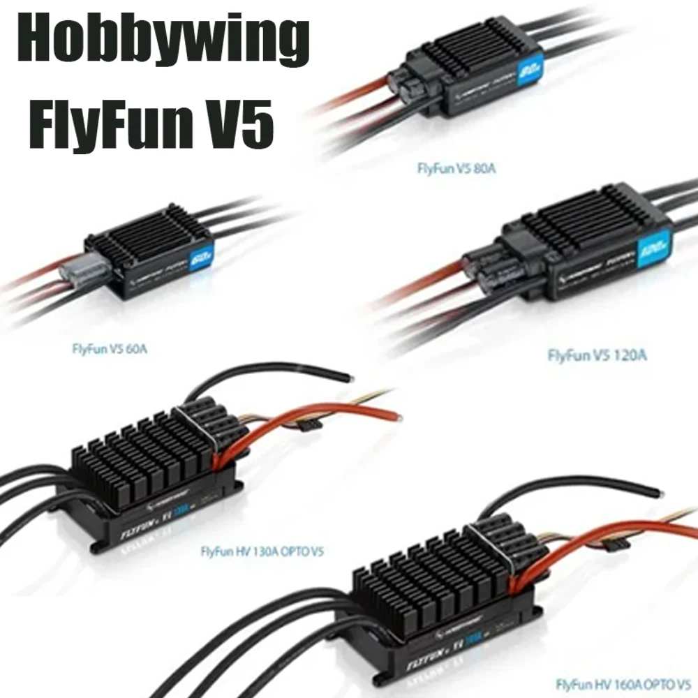 Hobbywing FlyFun V5 80A 110A 120A 130A 160A وحدة تحكم في السرعة بدون فرش ESC 3-6S 6 ~ 14S Lipo مع وظيفة DEO لـ RC Quadcopter #1
