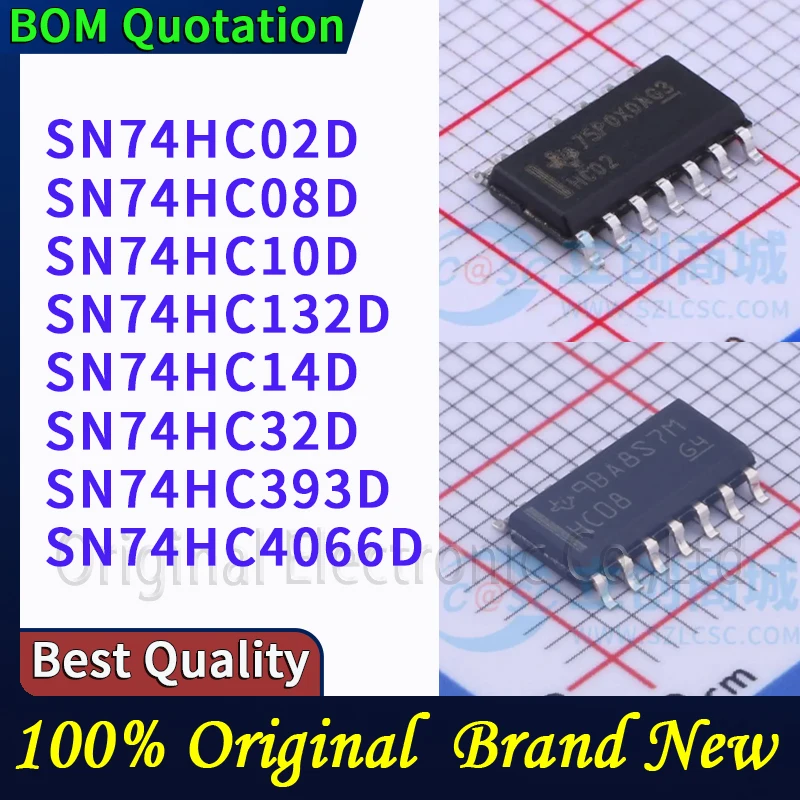 

10 шт./лот SN74HC02D SN74HC08D SN74HC10D SN74HC132D SN74HC14D SN74HC32D SN74HC393D SN74HC4066D В наличии Оригинальные высококачественные компоненты