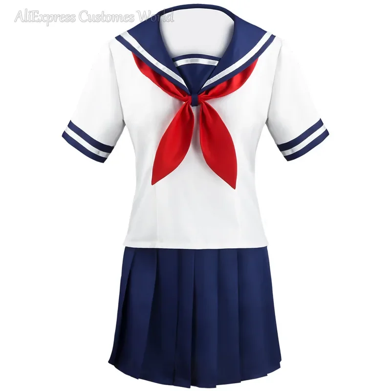 HN8 Game Yandere Simulator Косплей Костюм Ayano Aishi Sailor Костюм Футболка + Юбка Косплей Подарочная Униформа Chan JK Школьные Женщины O8...Gf