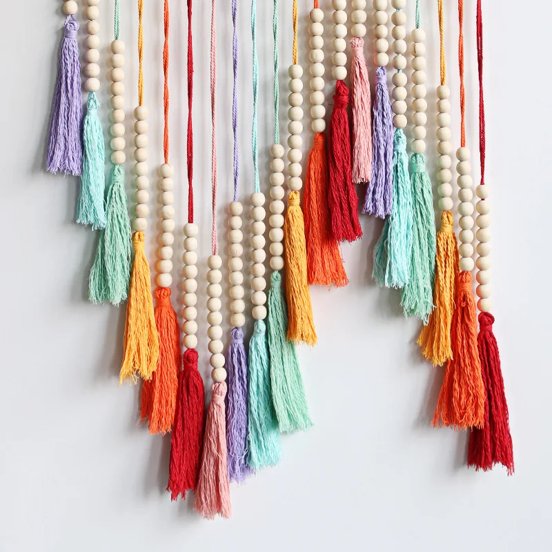 YFY colorful fringed tapestry hand-woven, room decoration wall hanging home background wall decoration