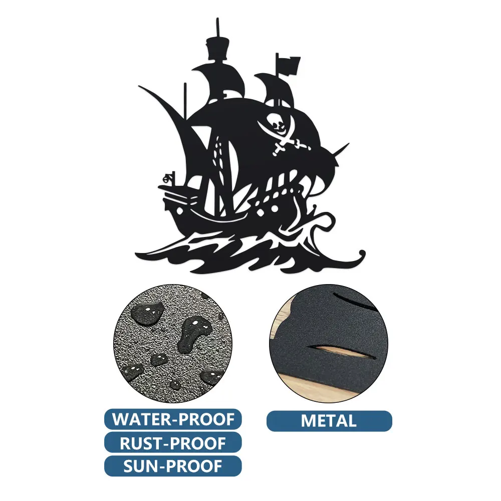 2D Metal pirate ship wall art style sets sail Bold nautical decorations bring a lasting and fashionable adventure to any room