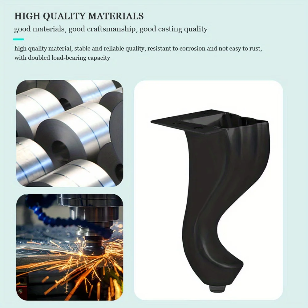 4PCS Traditional Metal Queen Anne Legs Can for Tables Stools Cabinets Chairs Queen Ann Sofa Legs Sofa Leg Accessories