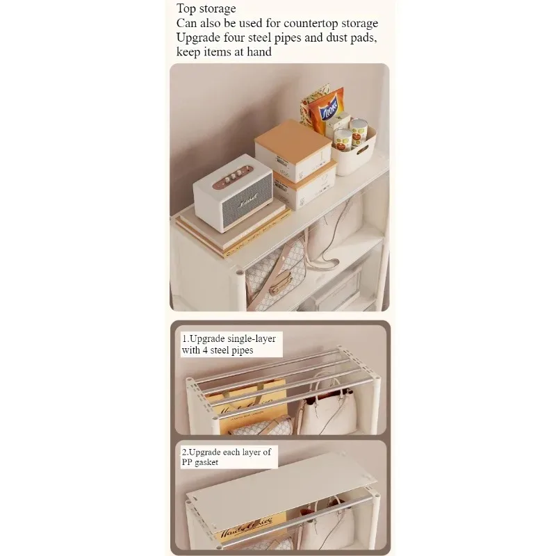 Bücherregal Transparentes, Staubdichtes, Einfaches Bücherregal, Frei Kombinierbarer Bodenregal-Schrank, Platzsparend, Mietregal – Detail 9