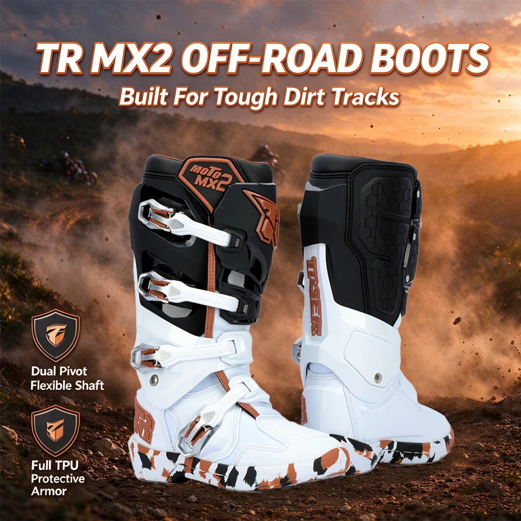 Tiger MX Motorcycle Riding Shoes Long Protective Riding Boots Racing Shoes All Seasons Wear-resistant Anti Slip Motorcycle Boots