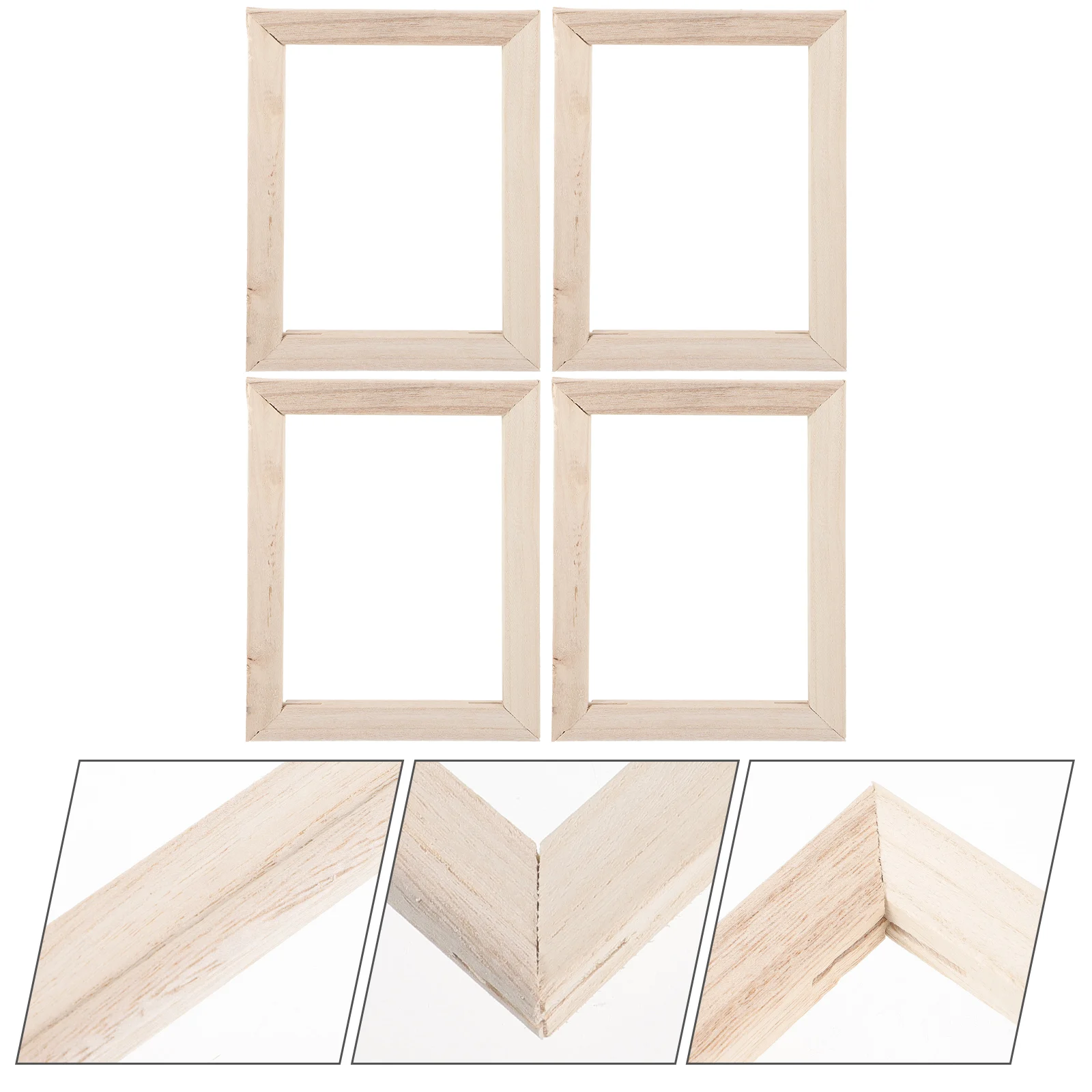 

4pcs Oil Painting Canvas Frames Wooden Stretchers Sturdy Portable Blank Board For Artists Diy Art Hobby Household Decor Supplies