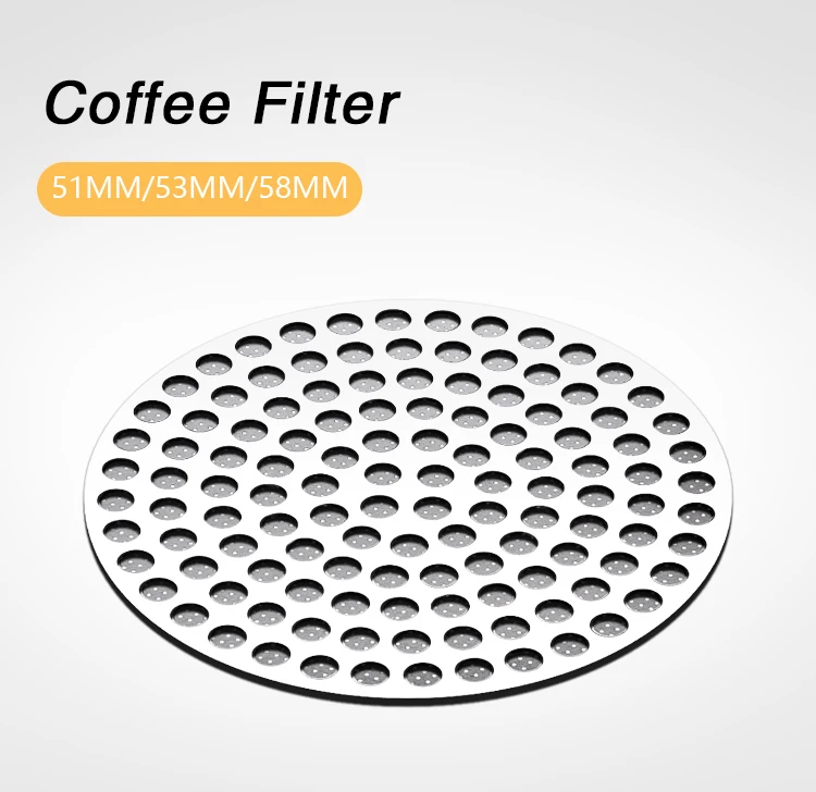 51/53/58 mm wiederverwendbares Kaffeefilter-Sieb aus 304 Edelstahl, doppellagiger Kaffeefilter mit feinem Netz, professionelles Espresso-Zubehör – Detail 1