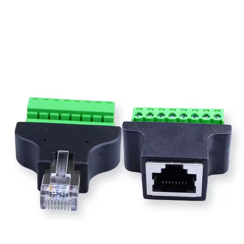 RJ45 محول طرفي لولبي ، موصل ذكر إلى أنثى ، فاصل 8 دبوس ، CCTV ، DVR ، ملحقات CCTV ، جودة عالية ، 1