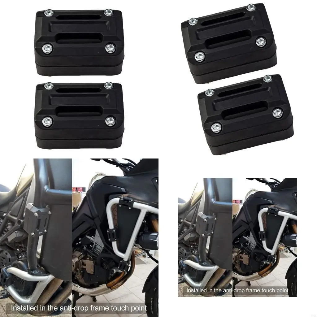 Motorcycle Frame Protectors Flexible Rubber Crash Protectors Universal Impact Absorption Falling Crush Protectors New