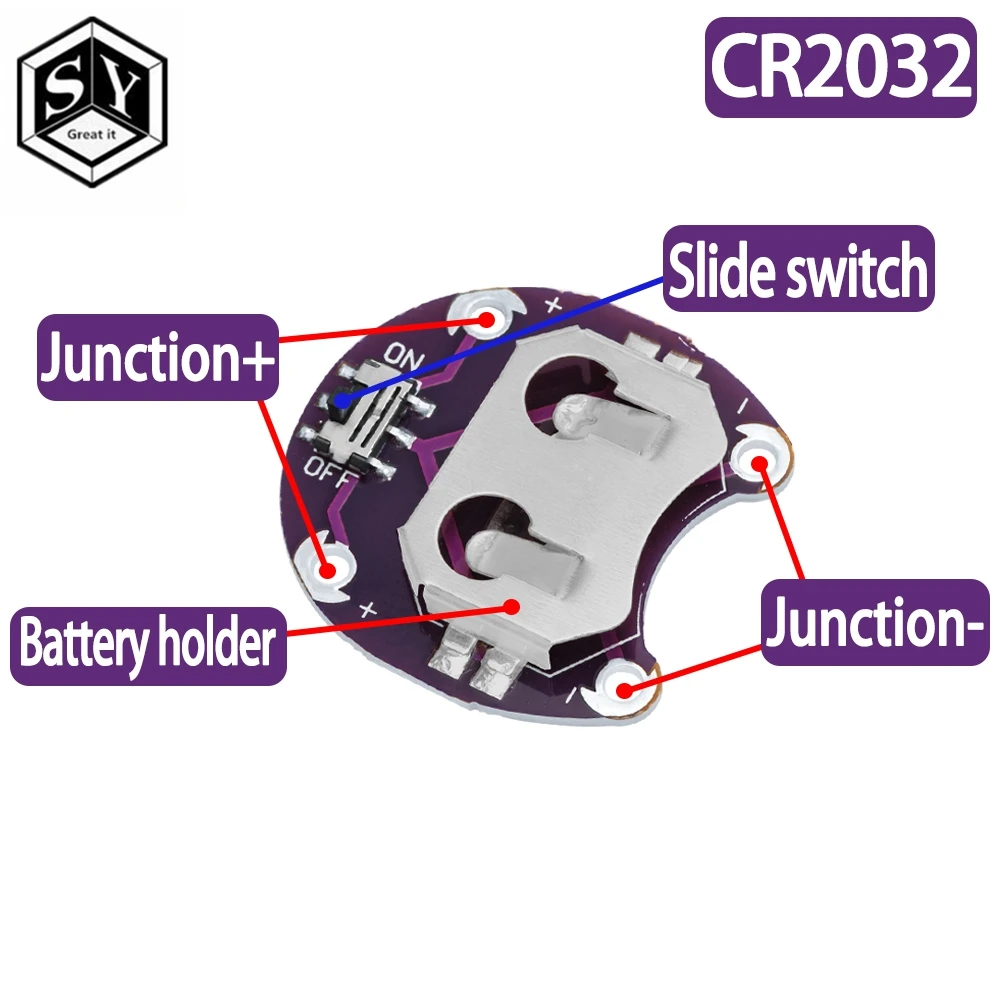 1PCS/5PCS/10PCS /20pcs  LilyPad Coin Cell Battery Holder CR2032 Battery Mount Module for arduino DIY KIT