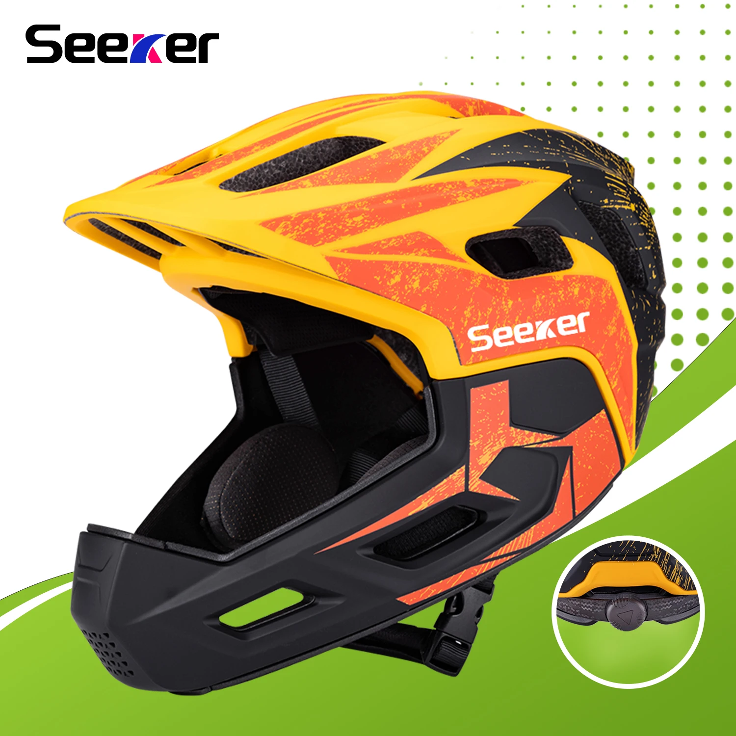 

UMUSEEKER children's full-face helmet, mountain bike helmet, boys and girls, off-road riding, bicycle head protection equipment