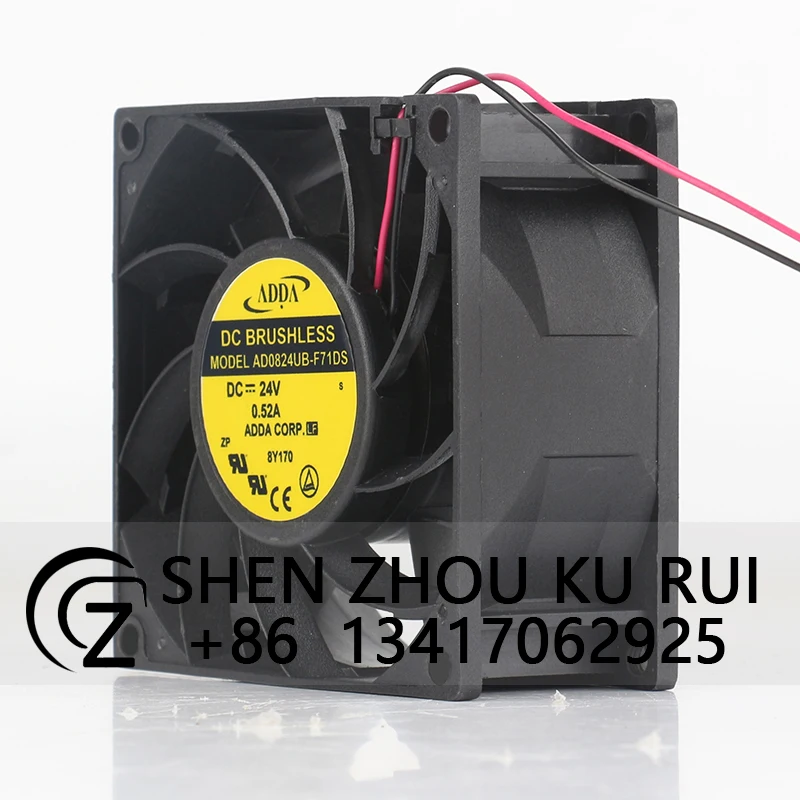 ADDA 8038 80X80X38MM 8CM High air volume inverter 5V 12V 48V DC 24V 0.52A AC EC Double ball Two-wire AD0824UB-F71DS cooling fan
